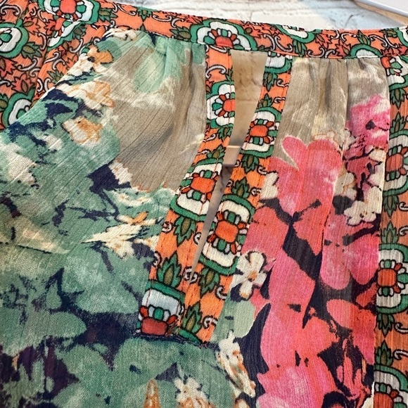 Fig & Flower Anthropologie Patchwork Blouse boho prairie‎ cottagecore, sz S - Picture 6 of 8